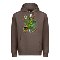 Coffee Lucky Saurus Premium Hoodie - CowGirlArtShop