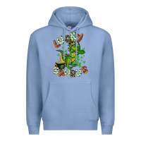 Colony Blue Lucky Saurus Premium Hoodie - CowGirlArtShop