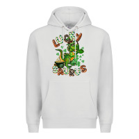 Dove Grey Lucky Saurus Premium Hoodie - CowGirlArtShop