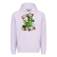 Lilac Lucky Saurus Premium Hoodie - CowGirlArtShop