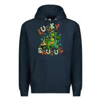 Navy Lucky Saurus Premium Hoodie - CowGirlArtShop