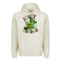 Oatmeal Heather Lucky Saurus Premium Hoodie - CowGirlArtShop