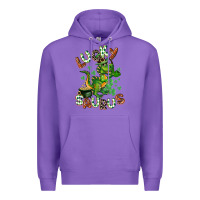 Purple Lucky Saurus Premium Hoodie - CowGirlArtShop