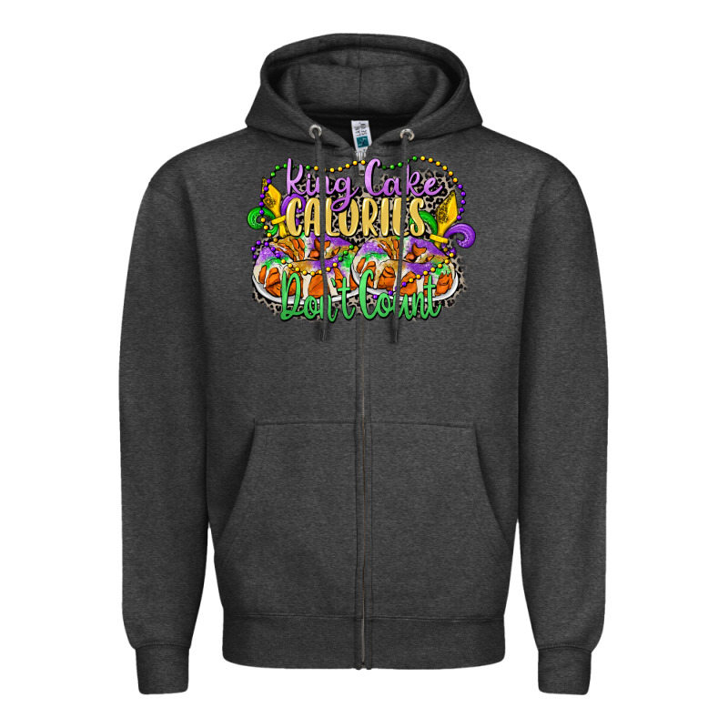 King Cake Calories Dont Count Zipper Hoodie by CowGirlArtShop | Teevron