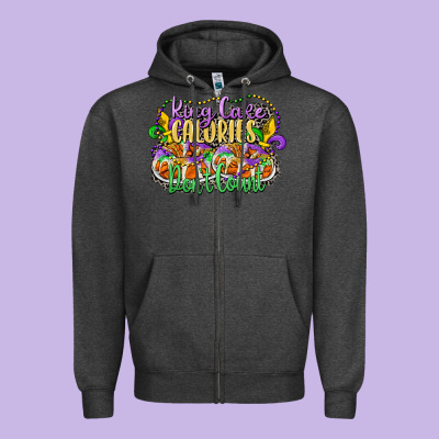 King Cake Calories Dont Count Zipper Hoodie Designed By Cowgirlartshop