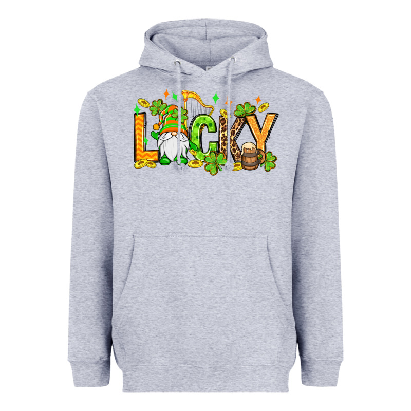 St. Patrick's Lucky Gnome Heavyweight Hoodie by OliviaCreatesArt | Teevron