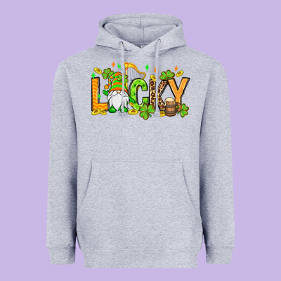 St. Patrick's Lucky Gnome Heavyweight Hoodie Designed By Oliviacreatesart