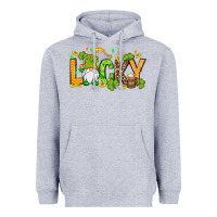 Heather Grey St. Patrick's Lucky gnome Heavyweight Hoodie - OliviaCreatesArt