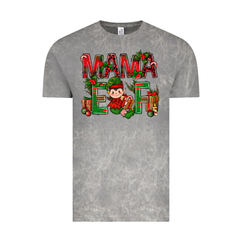 Mama Elf With Gift Christmas Vintage Tee by NancyCooperArtShop | Teevron