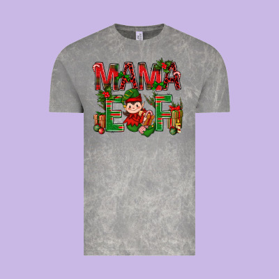 Mama Elf With Gift Christmas Vintage Tee Designed By Nancycooperartshop