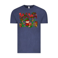 Vintage Denim Mama Elf with Gift Christmas Vintage Tee - NancyCooperArtShop