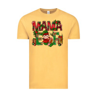 Vintage Mustard Mama Elf with Gift Christmas Vintage Tee - NancyCooperArtShop
