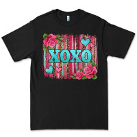 Black xoxo valentines day leopard glitter brushstroke Premium Tee - Jasminsmagicworld