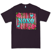 Plum xoxo valentines day leopard glitter brushstroke Premium Tee - Jasminsmagicworld