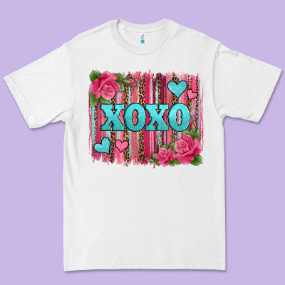 Xoxo Valentines Day Leopard Glitter Brushstroke Premium Tee Designed By Jasminsmagicworld
