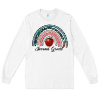 White second grade rainbow Long Sleeve Tee - RanaPortraitStore
