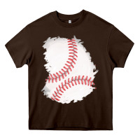 Chocolate Brown baseball patch Heavy Core Tee - AdoDesignShop