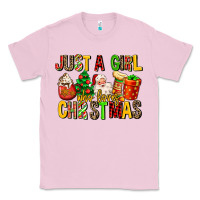 Bubblegum Pink just a girl who loves christmas Classic Tee - MaliasSmallBusiness