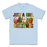 Dusty Blue just a girl who loves christmas Classic Tee - MaliasSmallBusiness
