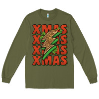 Army Green xmas lightning bolt Long Sleeve Tee - Jasminsmagicworld