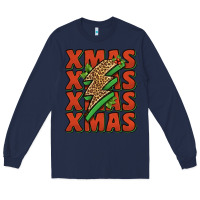 Navy xmas lightning bolt Long Sleeve Tee - Jasminsmagicworld