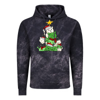 Cloud Black Christmas cat tree Vintage Hoodie - MaliasSmallBusiness