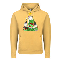 Vintage Mustard Christmas cat tree Vintage Hoodie - MaliasSmallBusiness