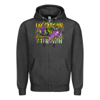 Charcoal Heather im catchin if youre throwin Zipper Hoodie - CowGirlArtShop