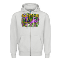 Dove Grey im catchin if youre throwin Zipper Hoodie - CowGirlArtShop