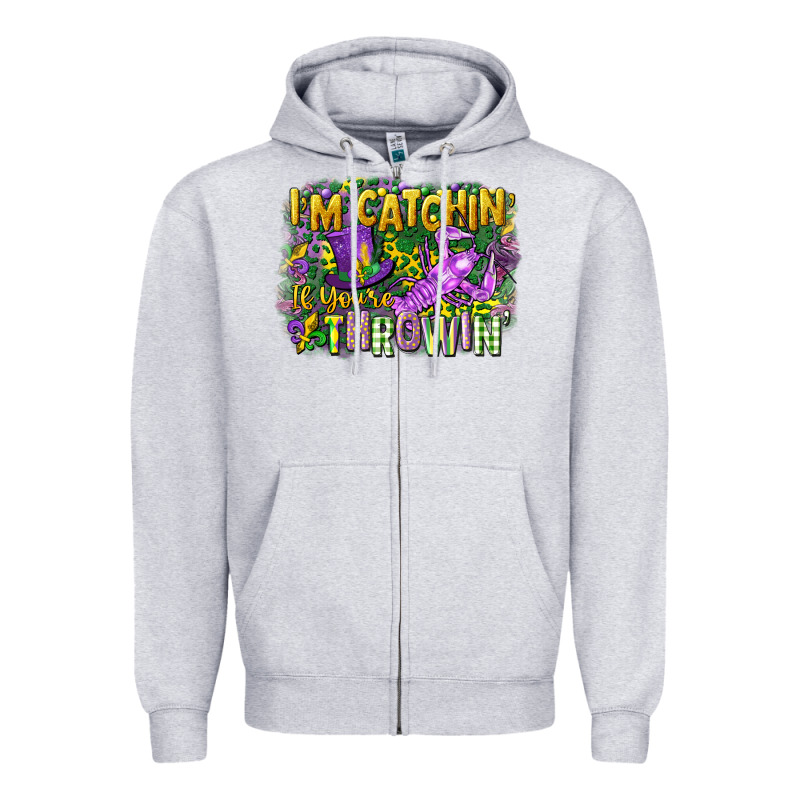 Im Catchin If Youre Throwin Zipper Hoodie by CowGirlArtShop | Teevron