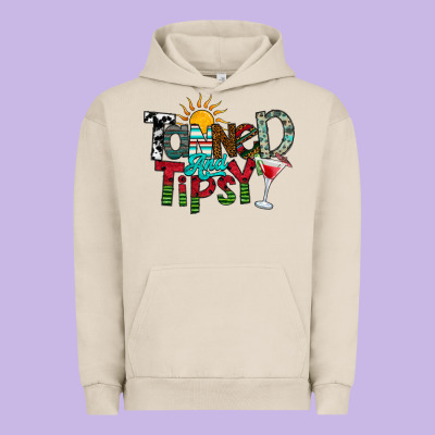 Tanned And Tipsy Urban Hoodie Designed By Cowhidedigitalart
