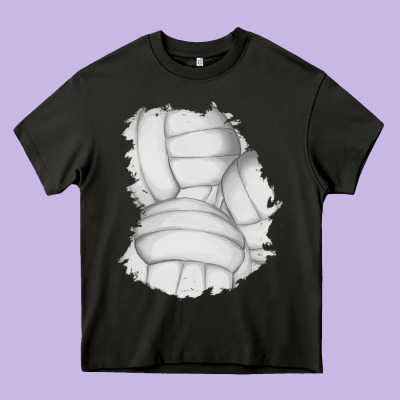 2 Volleyball Patch Heavy Core Tee Designed By Adodesignshop