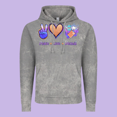 Peace Love Dental Vintage Hoodie Designed By Jasminsmagicworld