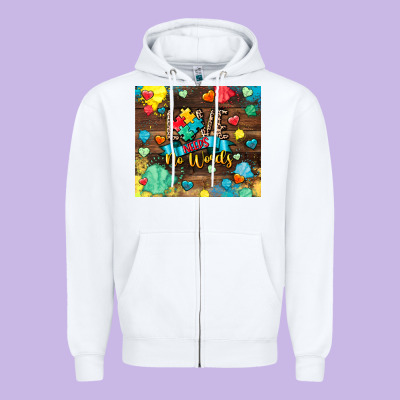 Love Needs No Words Zipper Hoodie Designed By Cowgirlartshop