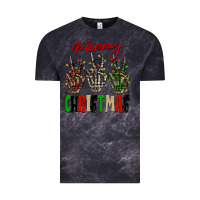Cloud Black Merry Christmas skeleton hands Vintage Tee - NancyCooperArtShop