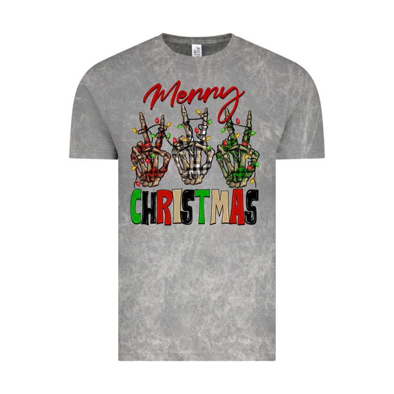 Merry Christmas Skeleton Hands Vintage Tee by NancyCooperArtShop | Teevron