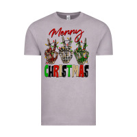 Vintage Zinc Merry Christmas skeleton hands Vintage Tee - NancyCooperArtShop