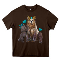 Chocolate Brown mama bear and baby bear Heavy Core Tee - Artiststas