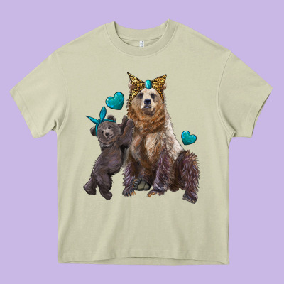 Mama Bear And Baby Bear Heavy Core Tee Designed By Artiststas