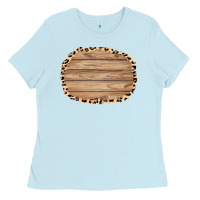 Baby Blue wood and leopard background 3200x2400 Ladies Tee - AdoDesignShop