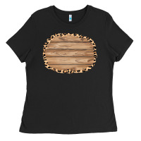 Black wood and leopard background 3200x2400 Ladies Tee - AdoDesignShop
