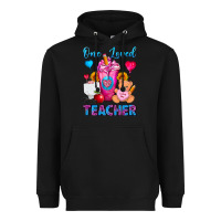 Black One Loved Teacher Valentines Day Cold Drink Frappe Heavyweight Hoodie - FaDigitalArtStudio