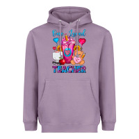 Lavender One Loved Teacher Valentines Day Cold Drink Frappe Heavyweight Hoodie - FaDigitalArtStudio