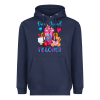 Navy One Loved Teacher Valentines Day Cold Drink Frappe Heavyweight Hoodie - FaDigitalArtStudio