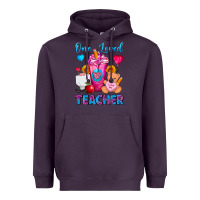 Plum One Loved Teacher Valentines Day Cold Drink Frappe Heavyweight Hoodie - FaDigitalArtStudio