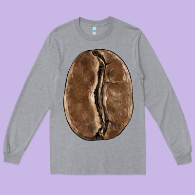 Coffee Bean Long Sleeve Tee Designed By Barkaloodesign