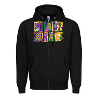 Black mardi  gras Zipper Hoodie - CowGirlArtShop