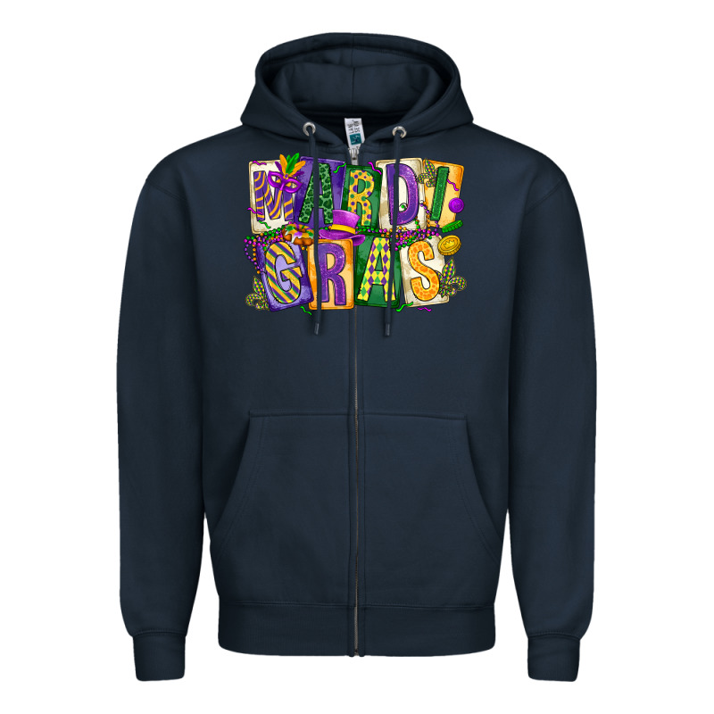 Mardi  Gras Zipper Hoodie by CowGirlArtShop | Teevron