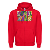 Red mardi  gras Zipper Hoodie - CowGirlArtShop