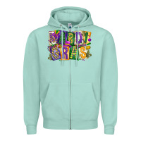 Seafoam mardi  gras Zipper Hoodie - CowGirlArtShop